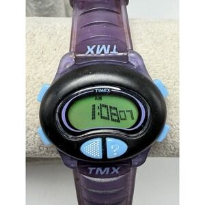 Timex Mystery Answer New Battery 1999 Ladies Watch 36MM 7" Purple Band
